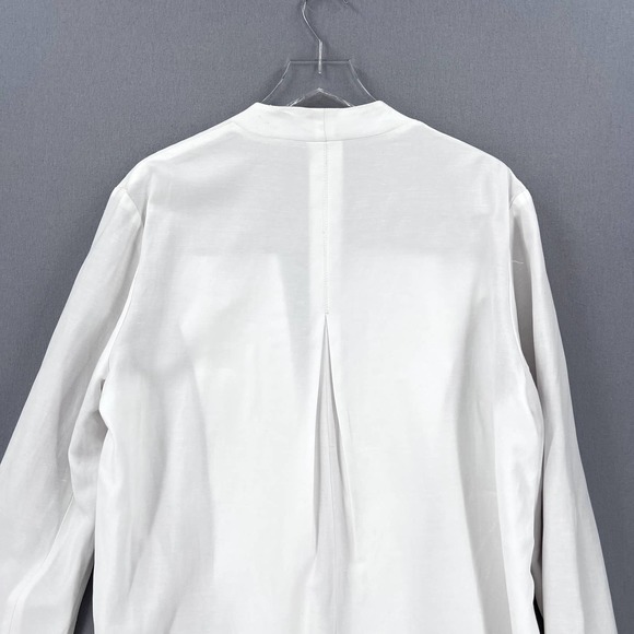 ENZA COSTA Twill Belted Jacket Womens Small Off White Linen Blazer Wrap NEW - Picture 9 of 16